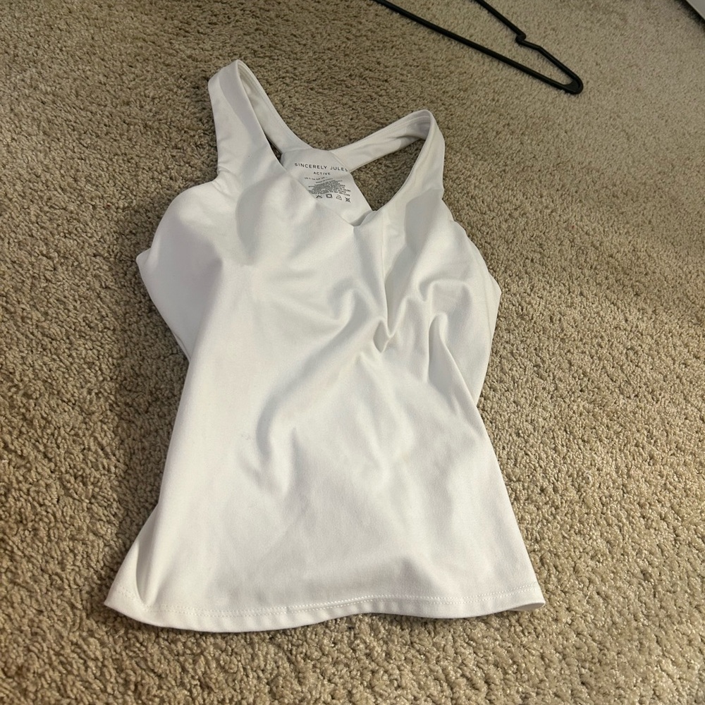 White Athletic Tank Top